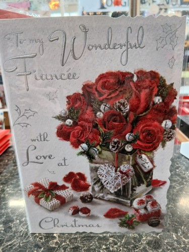 Fiancee christmas card with - fiancee,