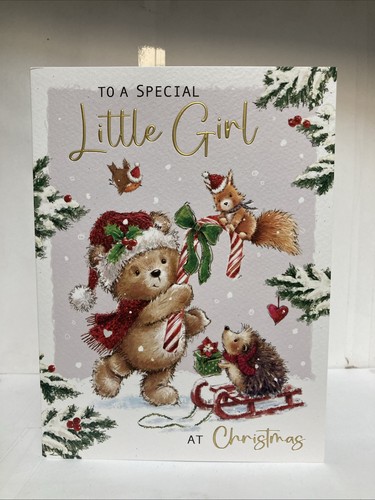 Little girl christmas greeting - girl,