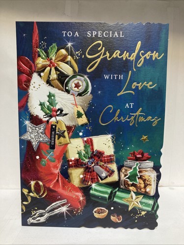 Grandson christmas greeting - grandson,