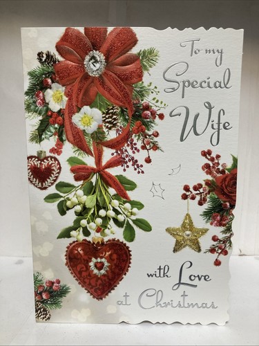 Wife christmas greeting - greeting, card
