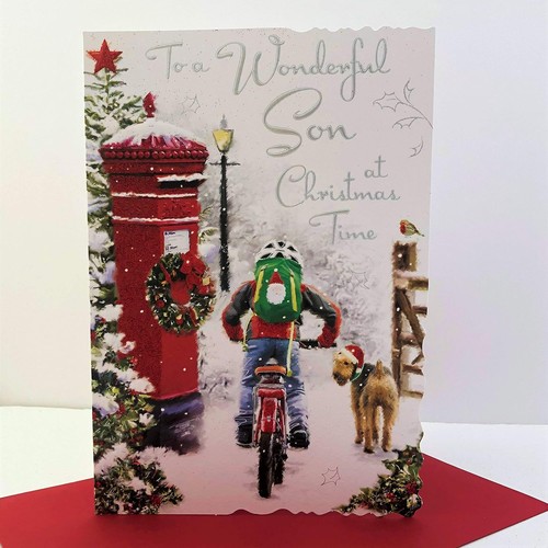 Wonderful son christmas card - son,